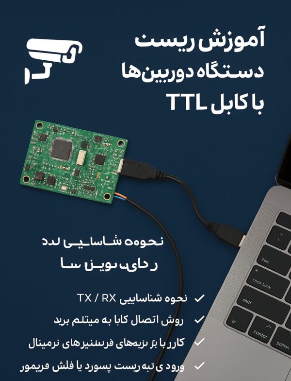 آموزش ریست دستگاه‌ها و دوربین‌ها با کابل سریال (TTL)